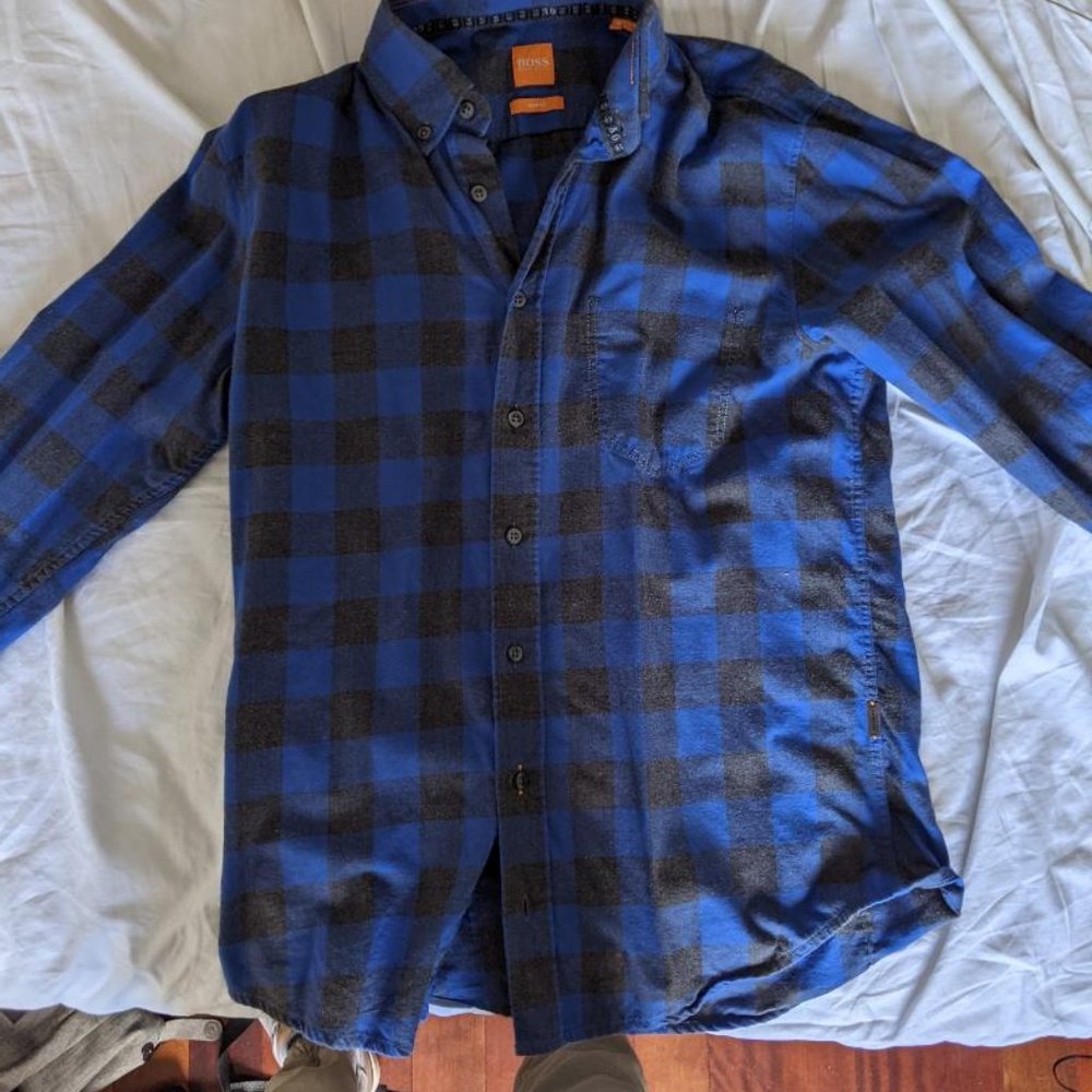 Boss Orange Blue Plaid Shirt